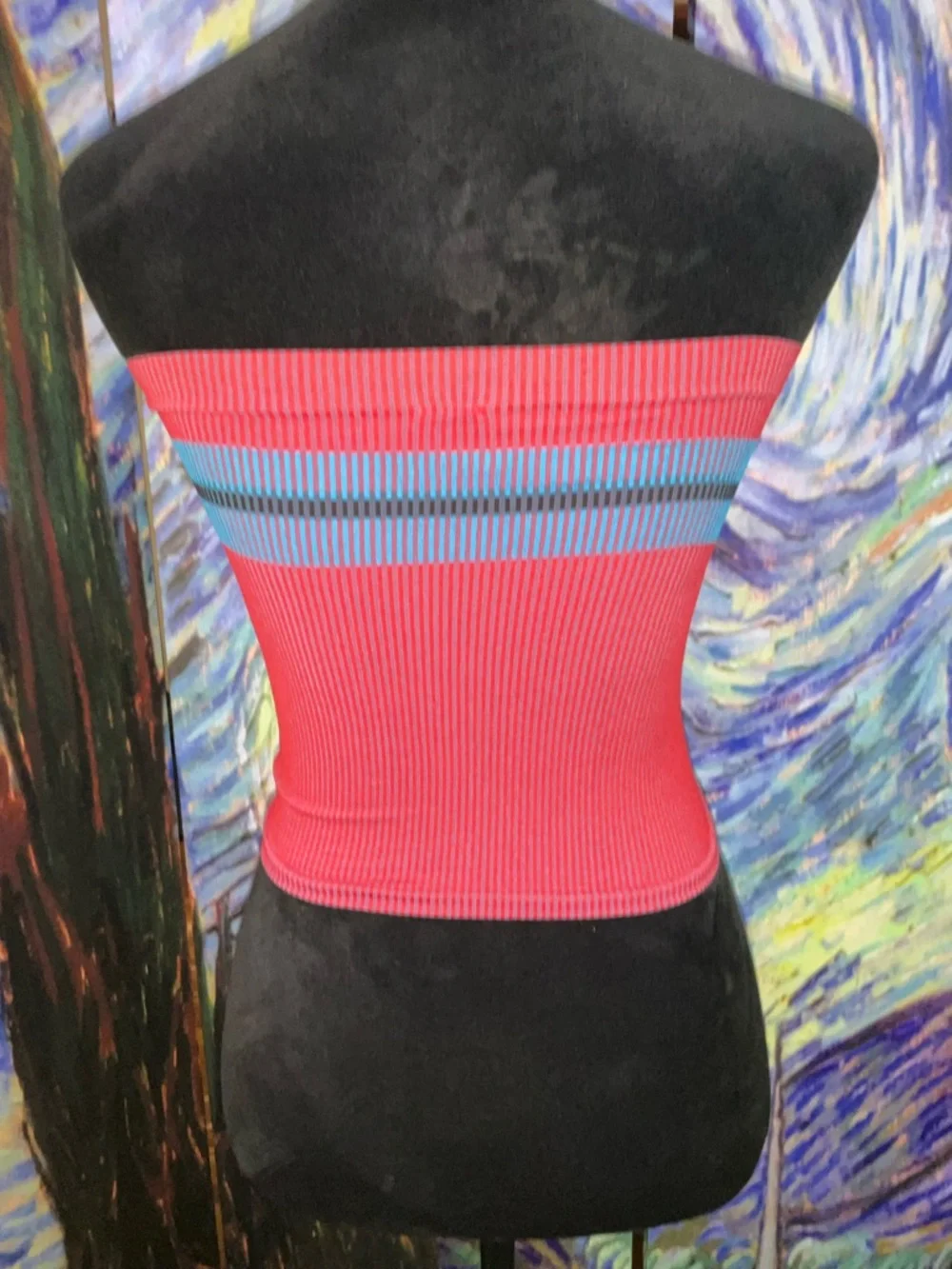 Urban Outfitters XS/S red & blue Out From Under Charlie seamless tube top - Picture 3 of 4